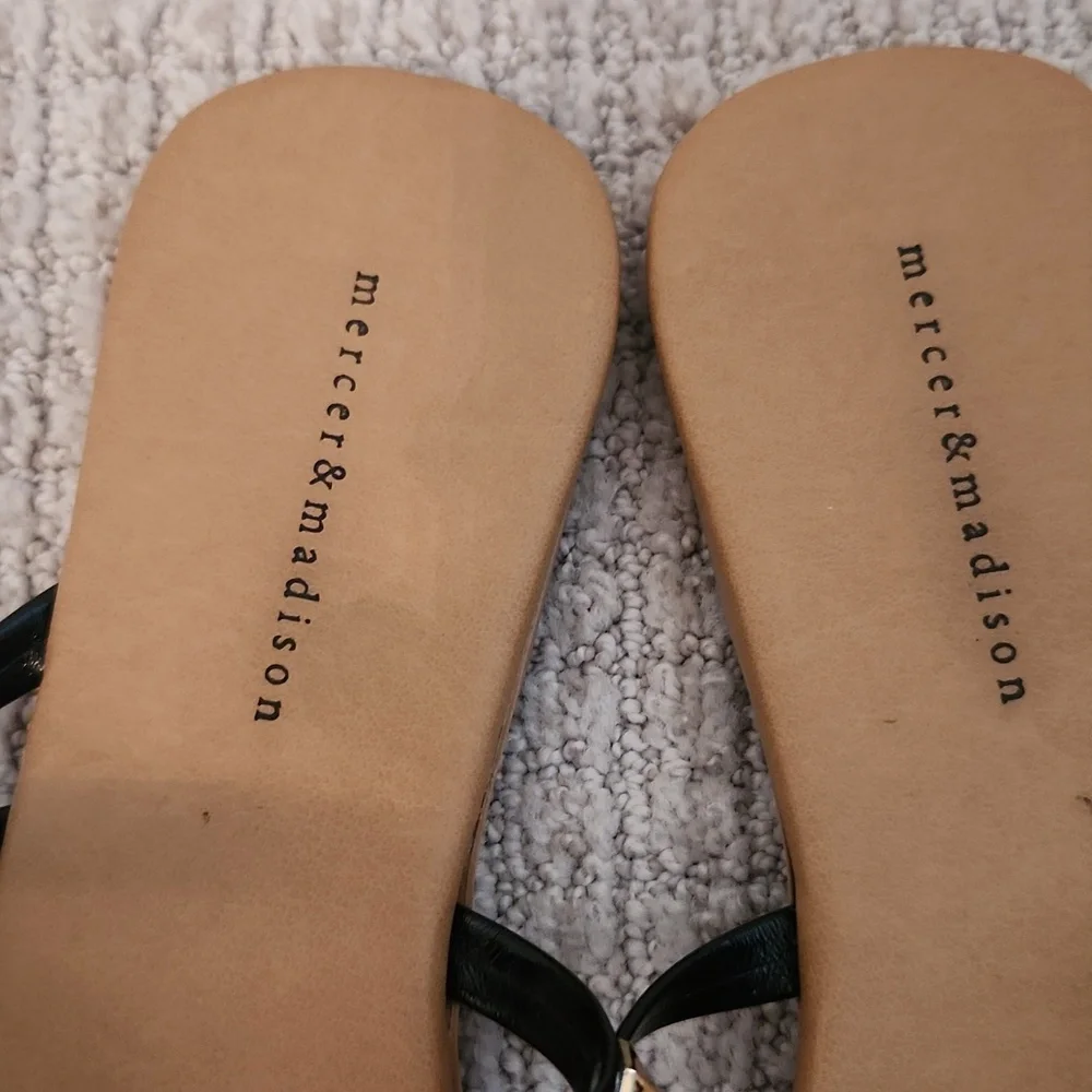 Black and Gold Stud Sandals - Picture 2 of 2